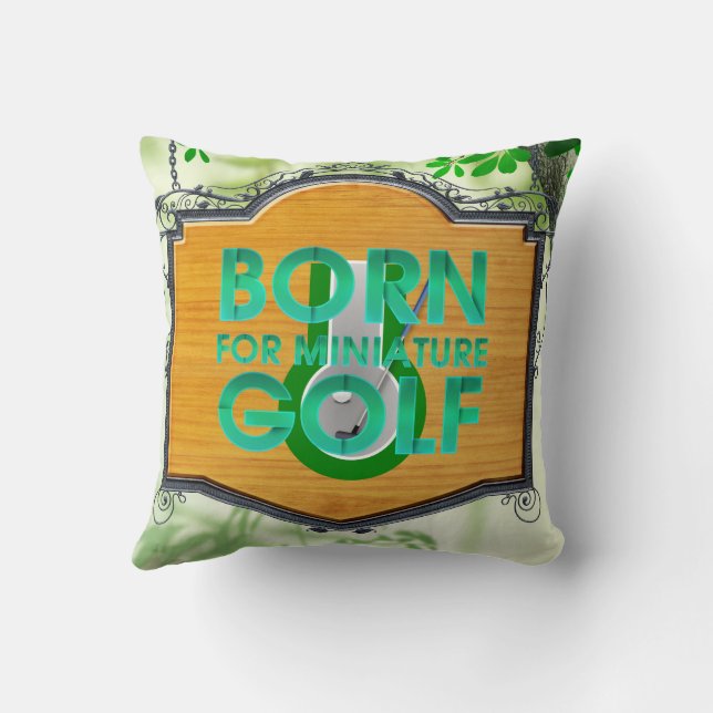 ALMOFADA NASCIDO PARA O GOLFE MINIATURA (Verso)