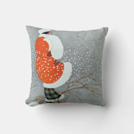 Almofada Natais vintages De Neve Com Casaco Vermelho