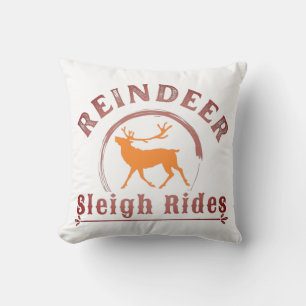 Almofada natais vintages Reindeer Sleigh Rides