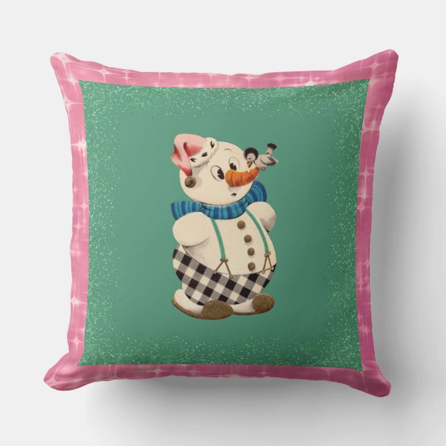 Almofada Natais vintages Snowman (Frente)