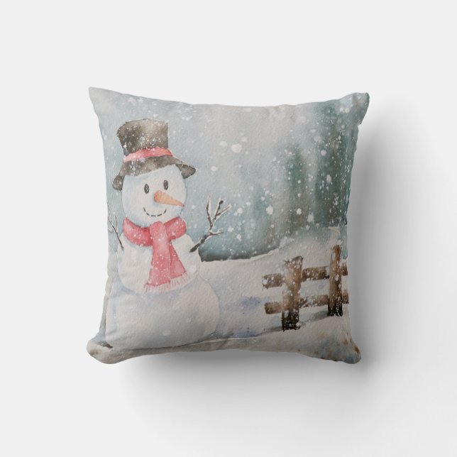 Almofada Natais vintages Snowman Winter (Frente)