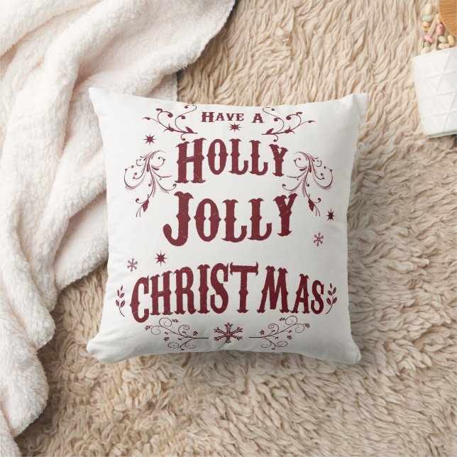 Almofada Natal Antigo Holly Jolly (Cobertor)