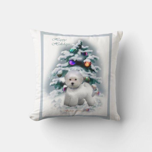Almofada Natal Bichon Frise (Frente)