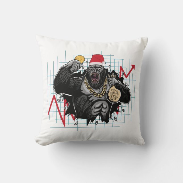 Almofada Natal Bitcoin - Bolsa de Valores (Frente)
