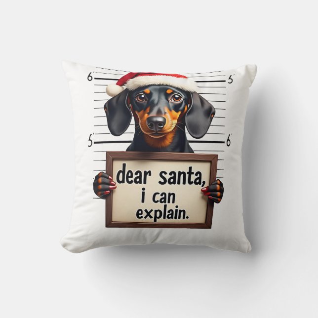 Almofada Natal Cachorro Dachshund Engraçado Querido Papai N (Frente)