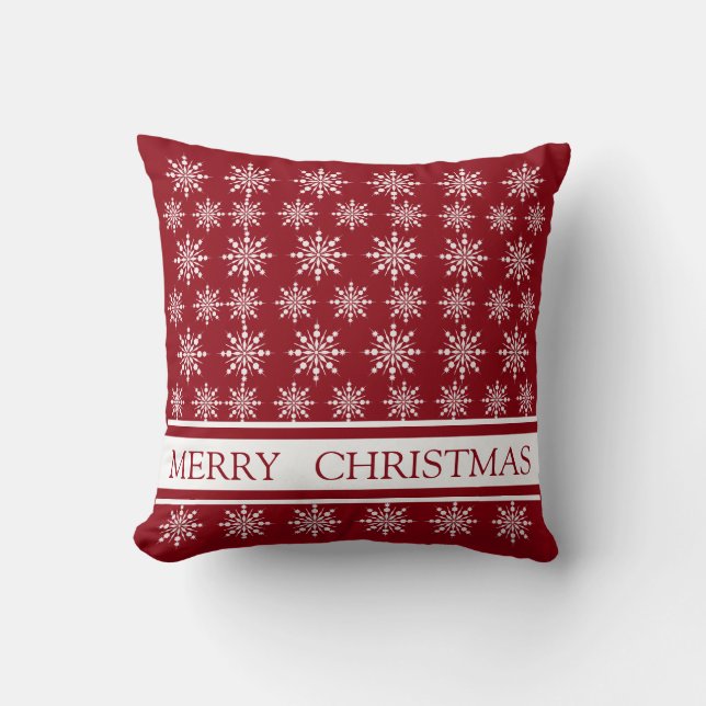 Almofada Natal com Floco de Neve Decorativo (Frente)