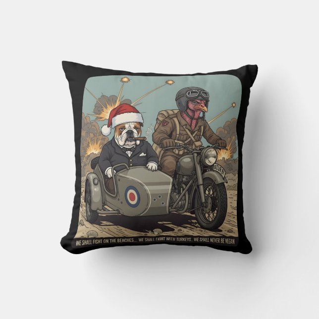 Almofada Natal com tema britânico engraçado (Frente)