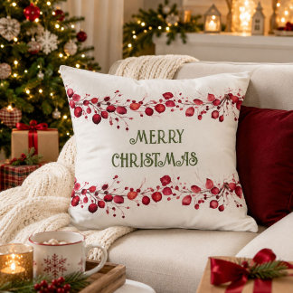 Almofada Natal Contemporâneo Vermelho e Verde Elegante