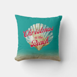 Almofada Natal costeiro em Beach Sand e Seashell