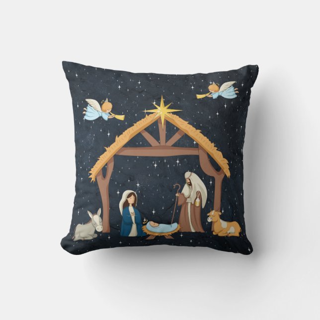 Almofada Natal Cute da Natividade (Frente)