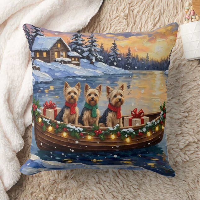 Almofada Natal de Barco do Yorkipoo (Cobertor)