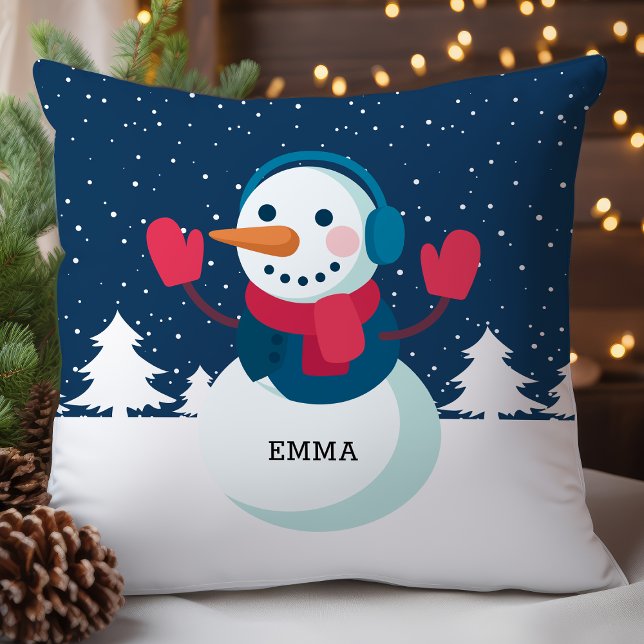 Almofada Natal de Boneco de Neve Personalizado (Criador carregado)