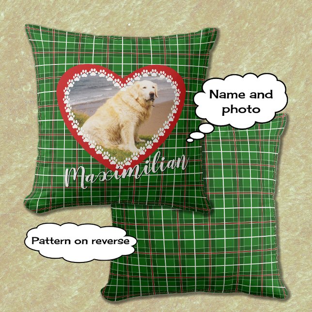 Almofada Natal de estimação sua foto vermelho verde (Criador carregado)