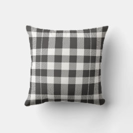 Almofada Natal de Gingham Negro e Branco