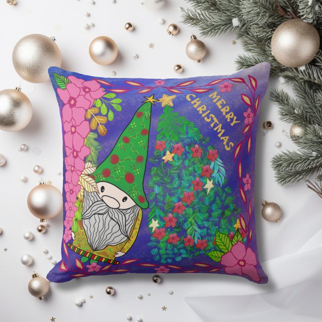 ALMOFADA NATAL DE MERCADORIAS PERSONALIZADO COM ÁRVORE XMAS (Criador carregado)