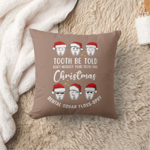 Almofada Natal dental VAI SER CONTADO Floss-osofia MOCHA