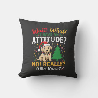 Almofada Natal Divertido Cão Atitude Feriado