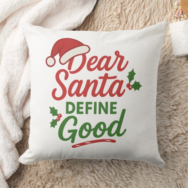 Almofada Natal Divertido Querido Papai Noel Defina Bom (Cobertor)