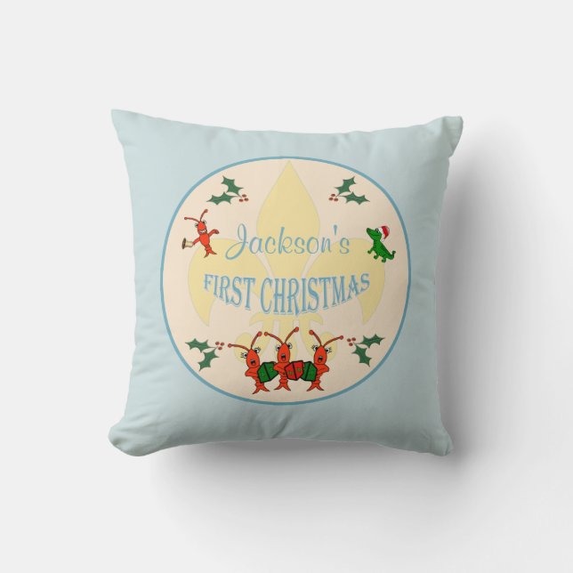 Almofada Natal do bebé de Cajun primeiro (Frente)