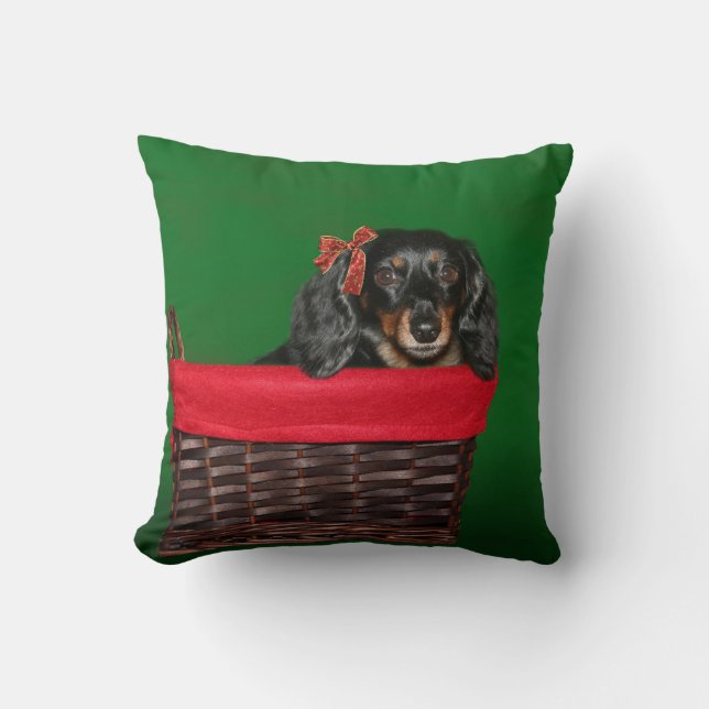 Almofada Natal do Dachshund (Frente)