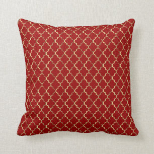Almofada Natal em vermelho e ouro