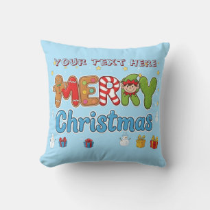 Almofada Natal Feliz Personalizado Texto Personalizado Féri