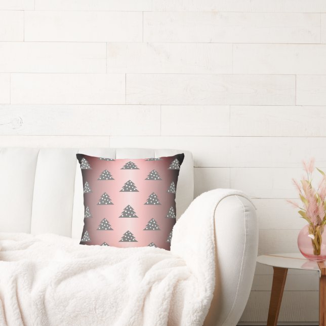 Almofada Natal - Feriado Metálico de Árvore Rosa (Sofá)