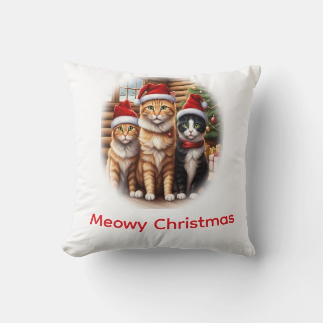 Almofada Natal Gatinhos Fofos (Frente)