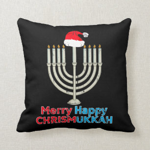 Almofada Natal Hanukkah Papais noeis Judeus Menorah Natal
