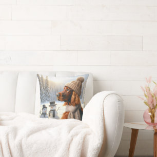 Almofada Natal Irish Setter e Snowmen