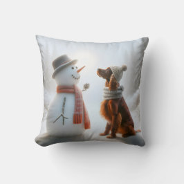 Almofada Natal - Irlandês Setter com Snowman