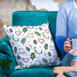 Almofada Natal Mistletoooe Holly Candy Canes