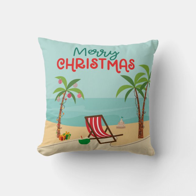 Almofada Natal na Praia (Frente)