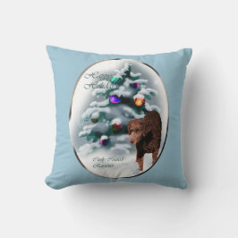 Almofada Natal para o Retriever Coated Curly