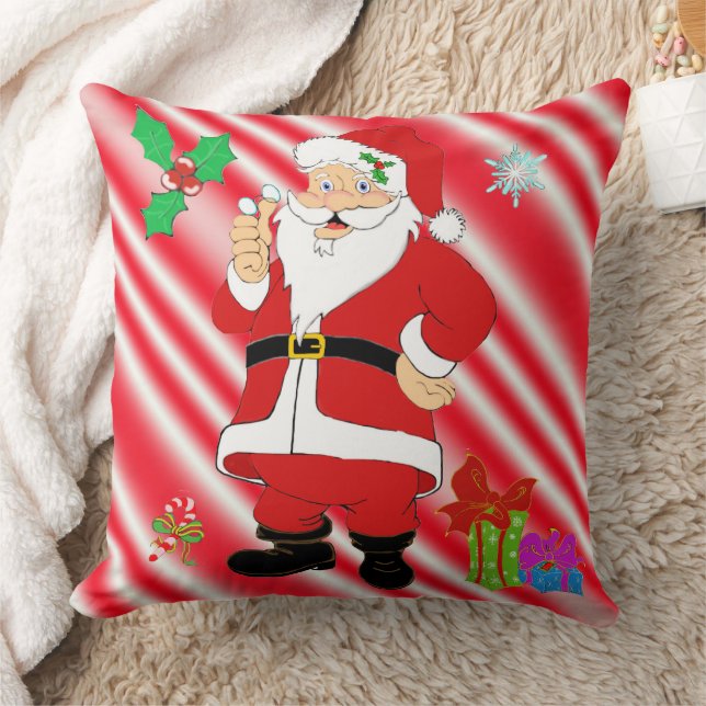 Almofada Natal para Papais noeis sorridentes (Cobertor)