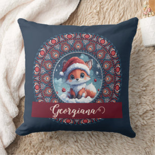 Almofada Natal Personalizado Kawaii Fox Dot Mandala