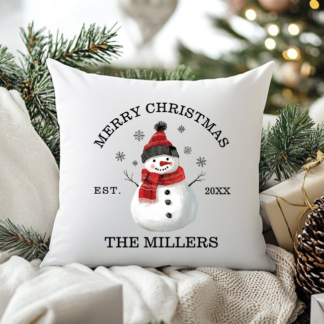 Almofada Natal Personalizado para Bonito Snowman (Cute Snowman Custom Christmas Throw Pillow Decoration )