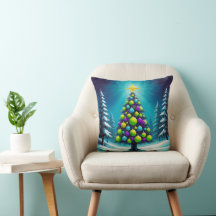 Natal Pop Art com Neon Verde Azul Roxo