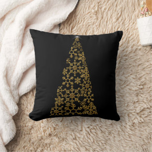 Almofada Natal preto e Dourado contemporâneo