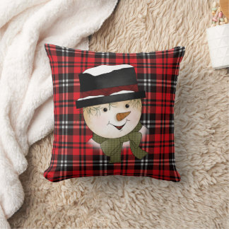 Almofada Natal Red e Black Tartan Snowman