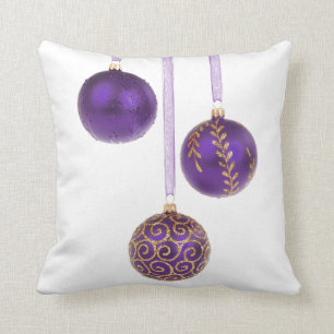 Almofada Natal roxo Amethyst da lavanda do Winterberry