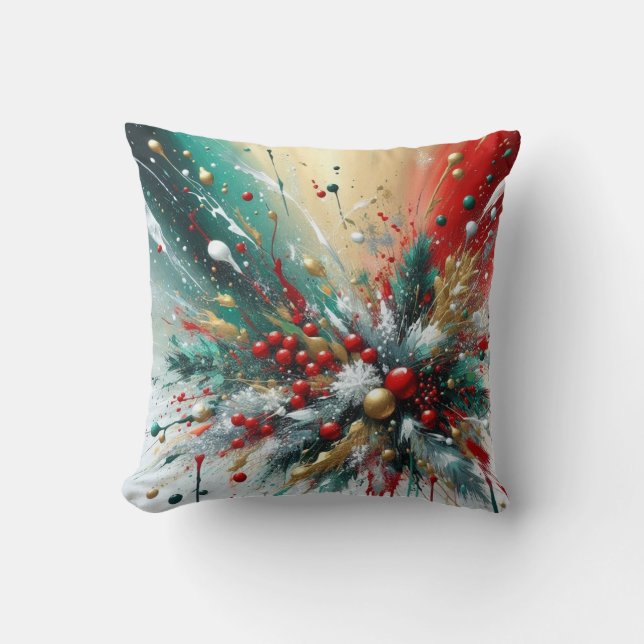 Almofada Natal Splatter / Flocos de Neve  (Frente)