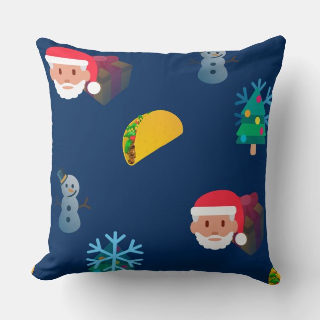 Almofada natal taco emoji (Frente)