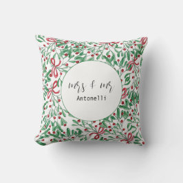 Almofada Natalina Rústica Visco Aquarela Pintada à Mão