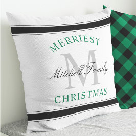 Almofada Natimais Feliz Natal Verde Monograma Família Feria