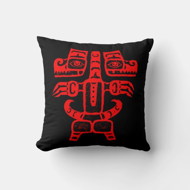Almofada Native American Haida Chilkat Double Bear Tribal (Frente)