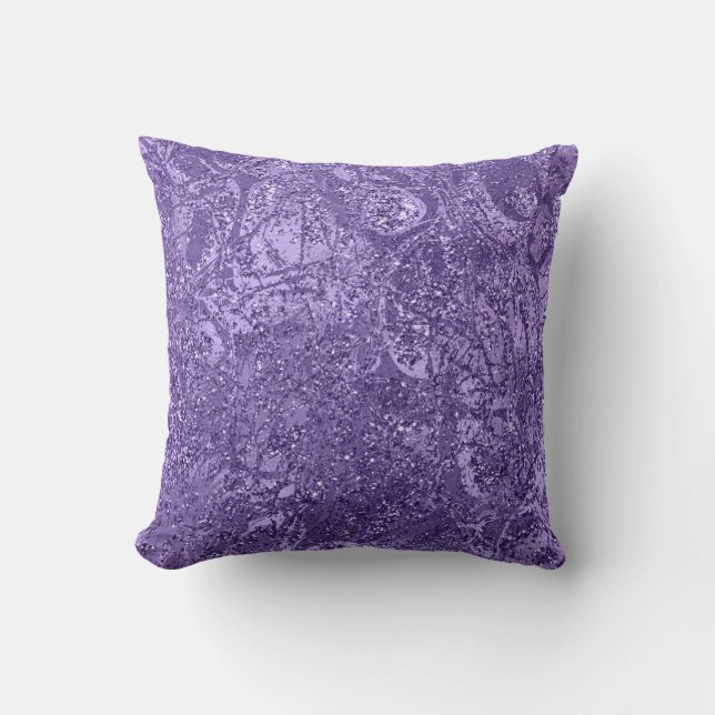 Almofada Nature Abstrato Glam Glitter Roxo Ametist Viole (Frente)