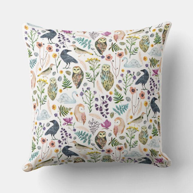 Almofada Nature-Inspired Botanical Pattern Decorative Throw (Verso)