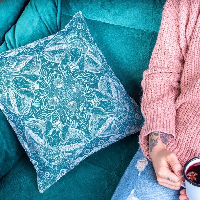 Almofada Nature Mandala Hummingbird Escolha Sua Cor (Criador carregado)