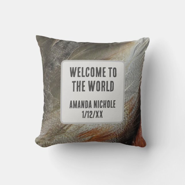 Almofada Nature Nursery Bird Feather Sexo Neutro (Frente)